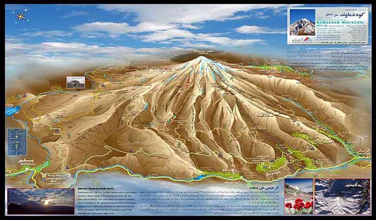 Mount Damavand Map-Graphical