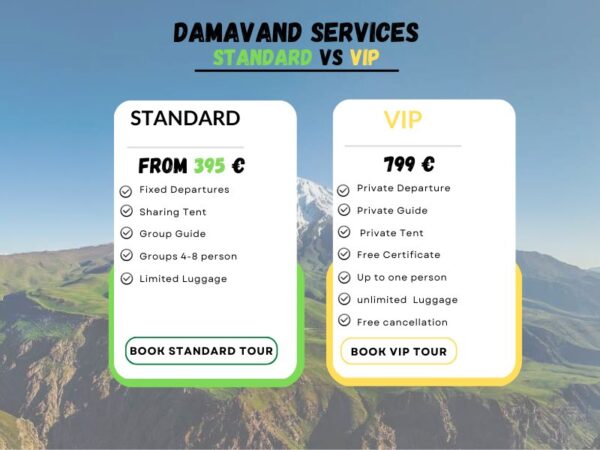 Damavand Services Standard VS VIP